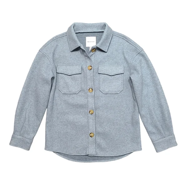 Avec Les Filles Boyfriend Shacket Button Front Oversized Jacket Fleece - Picture 2 of 5